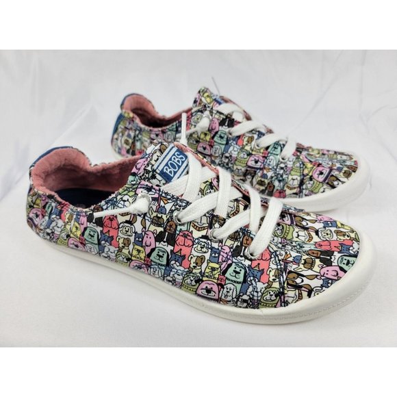 Bobs By Skechers Shoes - Bobs Skechers Beach Bingo Dogs Low Top Shoes Sneakers Womens Size 9.5 113036